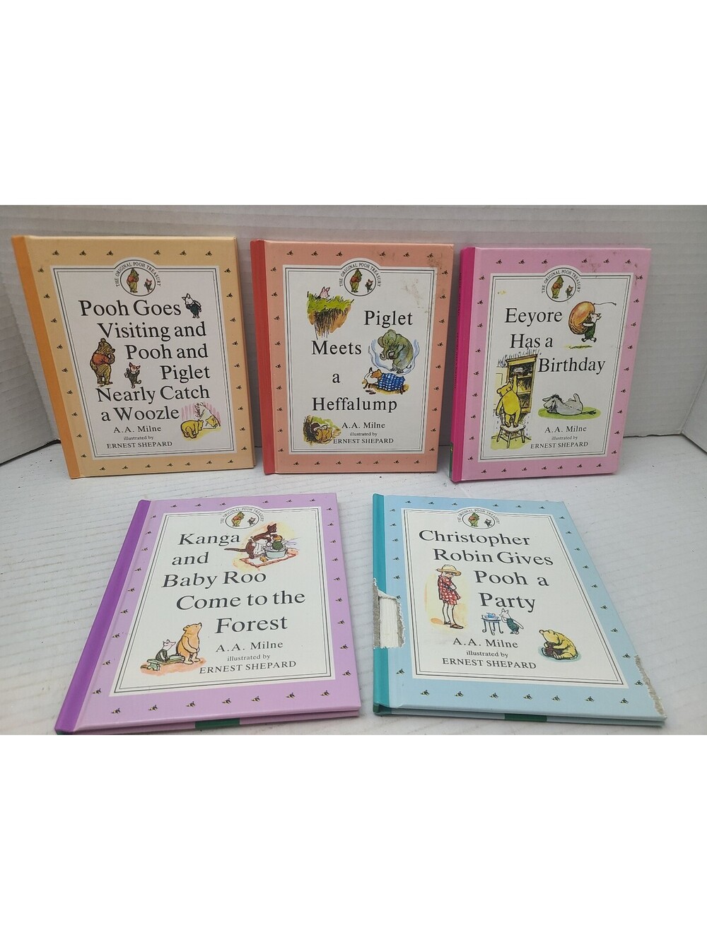Books 2-6 Hardcover The Original Pooh Treasury Collection Book Set Vtg